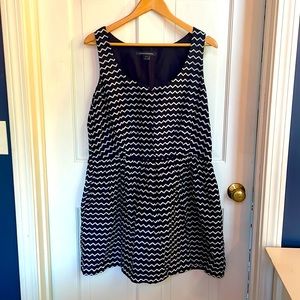 Navy blue and white summer dress by French Connection